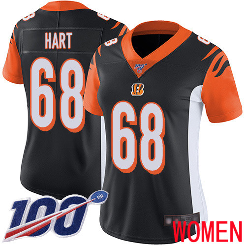 Cincinnati Bengals Limited Black Women Bobby Hart Home Jersey NFL Footballl #68 100th Season Vapor Untouchable->women nfl jersey->Women Jersey